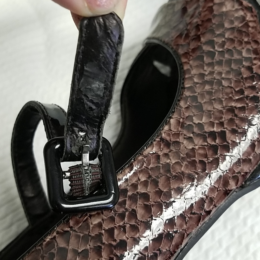 Peep-Toe Snake Print Heels - Picture 6 of 6